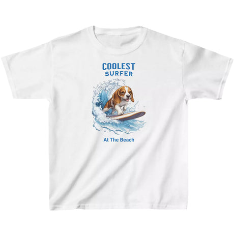 White Coolest Surfer At The Beach youth t-shirt