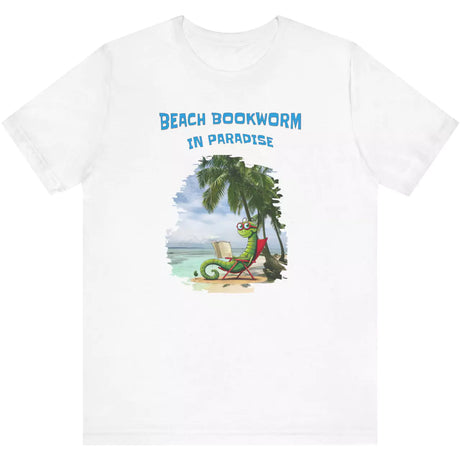 White Beach Bookworm t-shirt