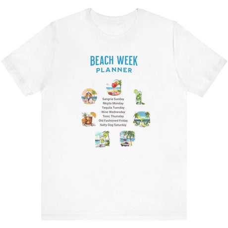 White Beach Week Planner t-shirt