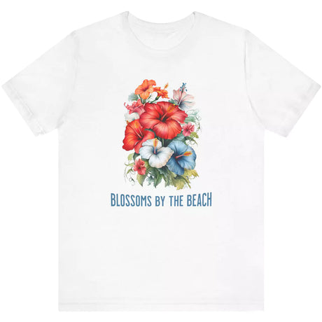 White Blossoms By The Sea Hibiscus Flowers t-shirt