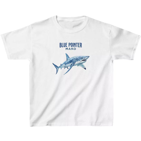 White Blue Pointer Mako Shark youth t-shirt