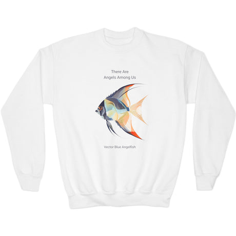 White Blue Vector Angelfish youth sweatshirt