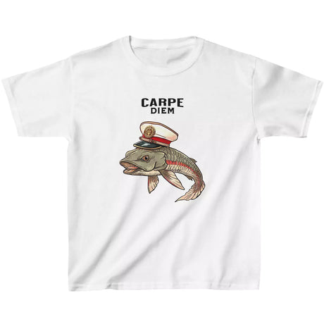 White Carpe Diem Fish youth t-shirt