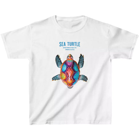 White Colorful Sea Turtle youth t-shirt