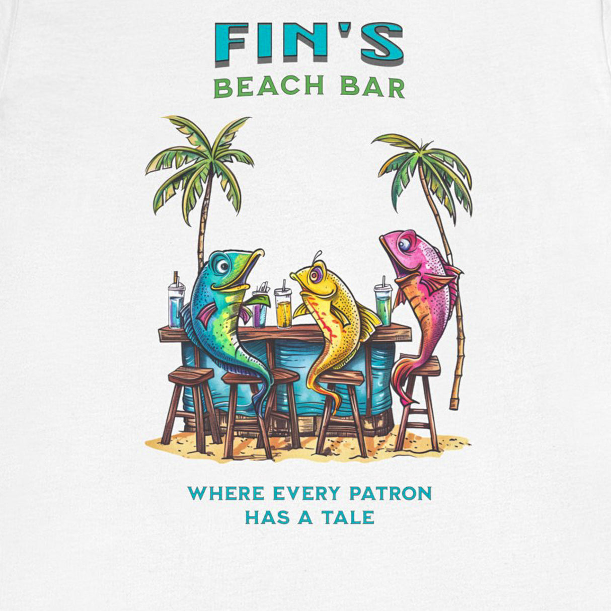 Design for Fin's Beach Bar Tales t-shirt