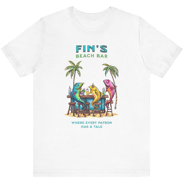 White Fin's Beach Bar Tales t-shirt