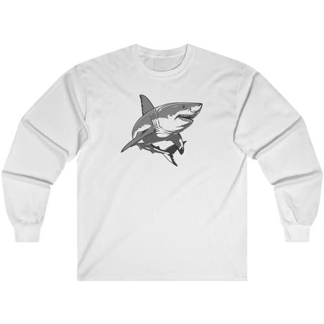 White Great White Fearless Predator long-sleeve t-shirt