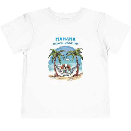 White Manana Beach Mode On toddler t-shirt