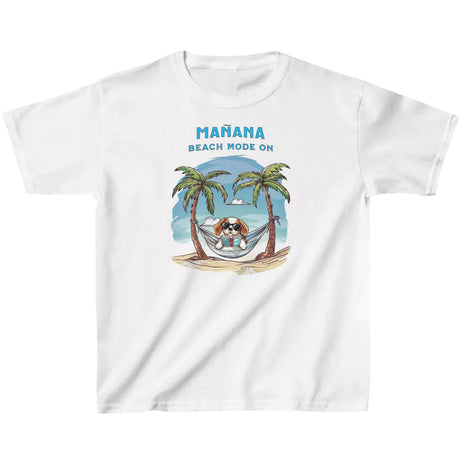 White Manana Beach Mode On youth t-shirt