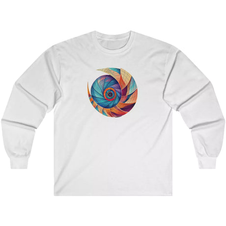 White Nautilus Inspired Beach Bliss Spiral long-sleeve t-shirt