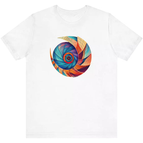 White Nautilus Inspired Beach Bliss Spiral t-shirt