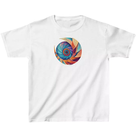 White Nautilus Inspired Beach Bliss Spiral youth t-shirt