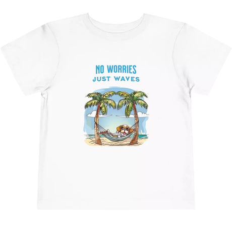 White No Worries Just Waves toddler t-shirt