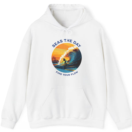 Ride The Tide drawstring hoodie in white