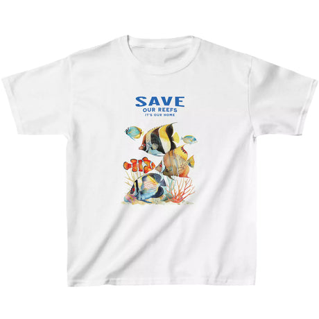 White Save Our Reefs Angels Clowns youth t-shirt