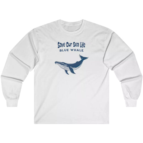 White Save Our Sea Life Blue Whale long-sleeve t-shirt