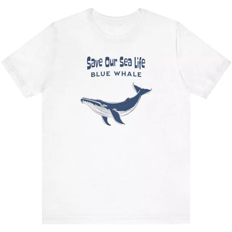 White Save Our Sea Life Blue Whale t-shirt