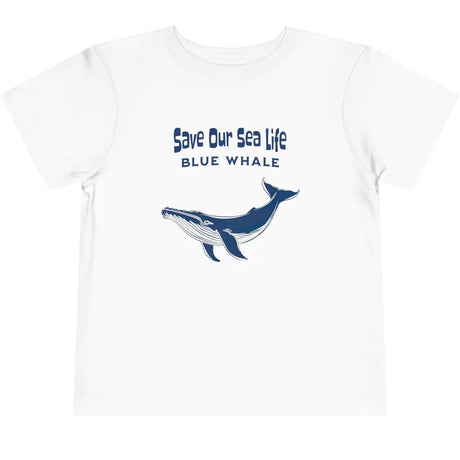 White Save Our Sea Life Blue Whale toddler t-shirt