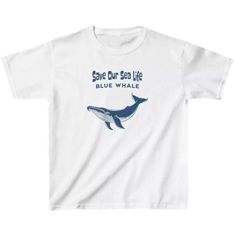 White Save Our Sea Life Blue Whale youth t-shirt