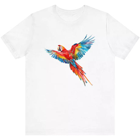 White Scarlet Macaw Parrot t-shirt