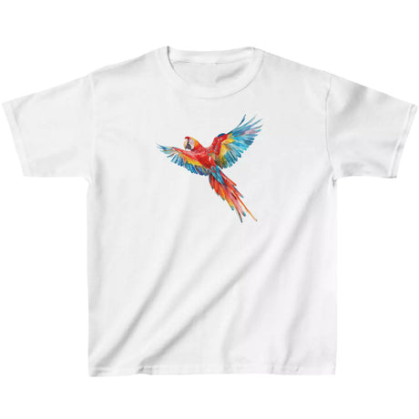 White Scarlet Macaw Parrot youth t-shirt