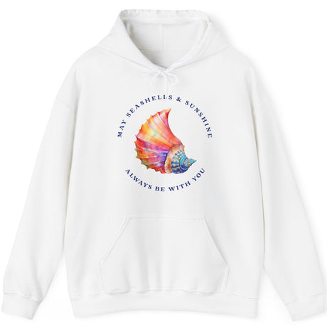 Seashells And Sunshine drawstring hoodie in white