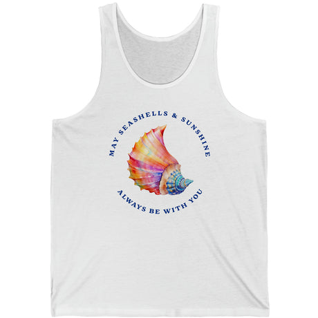 Seashells And Sunshine tank top in white