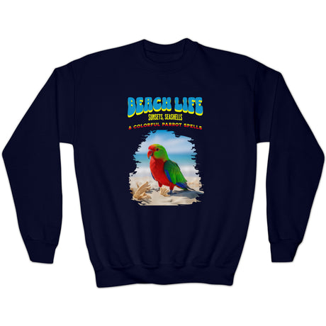 Parrot Spells youth sweatshirt in navy blue