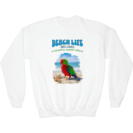 Parrot Spells youth sweatshirt in white