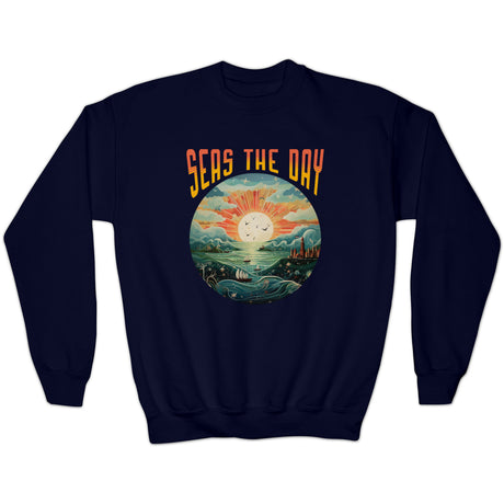 Seas The Day Fantasy youth sweatshirt in navy blue