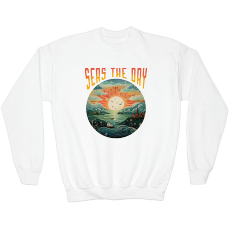 Seas The Day Fantasy youth sweatshirt in white